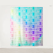 Aangepast bedrijf Logo Modern Holografisch Wandkleed (Voorkant)