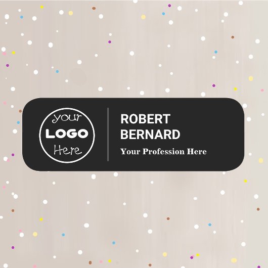 aangepast bedrijf logo Modern zwart-wit Naamplaatje