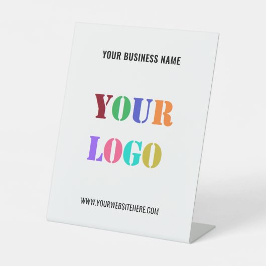 Aangepast Bedrijf Logo Naam Bedrijf Pedestal Sign Reclamebord Met Voetstuk (Voorkant)