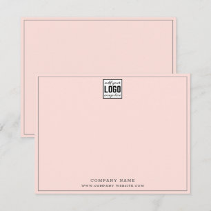 Aangepast bedrijf Logo Naam grijze lijn Roze Notitiekaartje