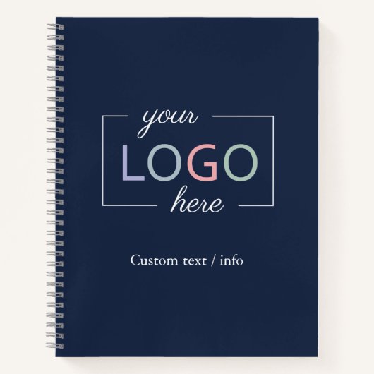 Aangepast bedrijf Logo Navy Blue Notitieboek (Voorkant)