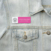 Aangepast bedrijf Logo Pink Employee Naamplaatje (In situ)