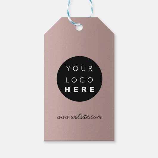 Aangepast bedrijf Logo productbeschrijving bruin R Cadeaulabel (Voorkant)