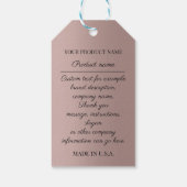 Aangepast bedrijf Logo productbeschrijving bruin R Cadeaulabel (Achterkant)