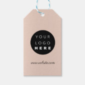 Aangepast bedrijf Logo Productbeschrijving Roze Ro Cadeaulabel (Voorkant)