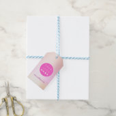 Aangepast bedrijf Logo Productbeschrijving Roze Ro Cadeaulabel (Met Touw)