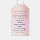 Aangepast bedrijf Logo Productbeschrijving Roze Ro Cadeaulabel (Achterkant)
