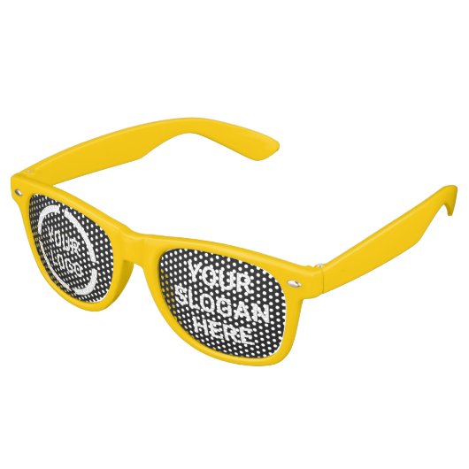 Aangepast bedrijf Logo promotioneel Retro Zonnebril (Gekanteld)