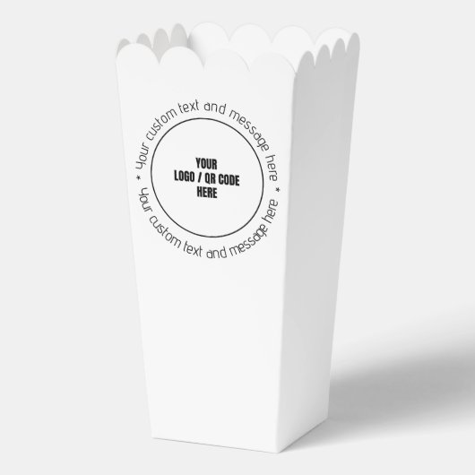 Aangepast bedrijf Logo QR Code Tekst Wit Popcorn B Bedankdoosjes (Achterkant)