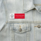 Aangepast bedrijf Logo Red Employee Naamplaatje (In situ)