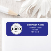 Aangepast Bedrijf Logo & Retour Adres Blauw Etiket (Insitu)