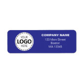 Aangepast Bedrijf Logo & Retour Adres Blauw Etiket (Voorkant)