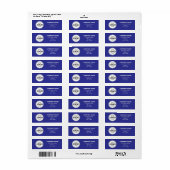 Aangepast Bedrijf Logo & Retour Adres Blauw Etiket (Full Sheet)