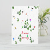 Aangepast bedrijf Logo Skiën Business Feestdagenkaart (Staand voorkant)