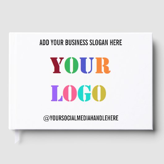 Aangepast Bedrijf Logo Social Media Tekst Gastboek Gastenboek (Voorkant)