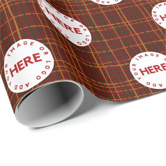 Aangepast bedrijf Logo Stijlvolle moderne strepen Cadeaupapier (Rol Hoek)