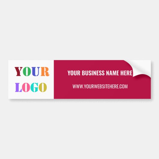 Aangepast bedrijf Logo Tekst Business Bumpersticke Bumpersticker (Voorkant)