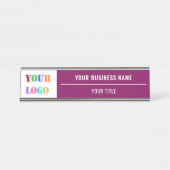 Aangepast bedrijf Logo Tekst Business Desk Naam Bo Bureau Naambordje (Voorkant)