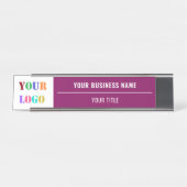 Aangepast bedrijf Logo Tekst Business Desk Naam Bo Bureau Naambordje (Voorkant)