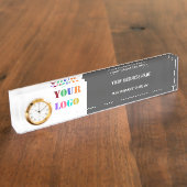 Aangepast bedrijf Logo Tekst Business Desk Naam Bo Naambordje (Zijkant)