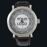 Aangepast bedrijf Logo Tekst Business Gift Watch Horloge<br><div class="desc">Aangepaste kleuren en lettertype - Gepersonaliseerde horloges met uw bedrijf Logo Naam Website of Custom Text Professional Design Promotional Business Watch Gift - Voeg uw Logo - Afbeelding of foto - QR Code / en naam - Bedrijf / Website of andere informatie / tekst - Formaat wijzigen en verplaatsen of...</div>