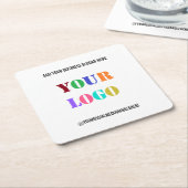 Aangepast bedrijf Logo Tekst Business Paper Onderz Kartonnen Onderzetters (Schuin)