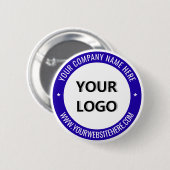 Aangepast bedrijf Logo Tekst Business Promotie But Ronde Button 5,7 Cm (Voorkant /achterkant)
