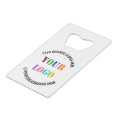 Aangepast bedrijf Logo Tekst Credit Kaart Bottle O Creditkaart Flessenopener (Voorkant Gekanteld)