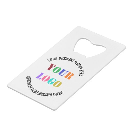 Aangepast bedrijf Logo Tekst Credit Kaart Bottle O Creditkaart Flessenopener (Voorkant Gekanteld)