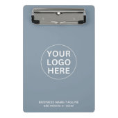 Aangepast Bedrijf Logo & Tekst Dusty Blue Promo Mini Klembord (Voorkant)