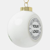 Aangepast bedrijf Logo Tekst Naam Kerstmis Ornamen Keramische Bal Ornament (Links)