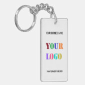 Aangepast bedrijf Logo Tekst uw bedrijf Sleutelhan Sleutelhanger (Voorkant Links)