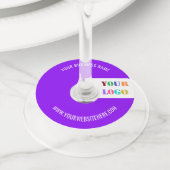 Aangepast bedrijf Logo Tekst Wijnglas Label Uw kle (Dichtbij)