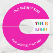 Aangepast bedrijf Logo Tekst Wijnglas Label Uw kle (Achterkant)