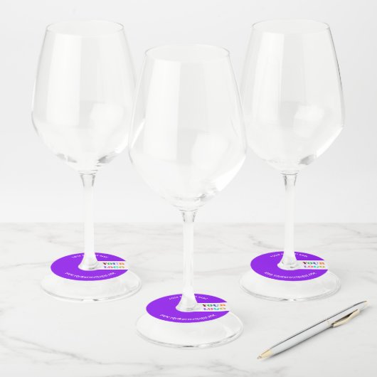 Aangepast bedrijf Logo Tekst Wijnglas Label Uw kle (Set)