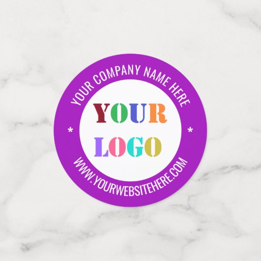 Aangepast bedrijf Logo Text Confetti - Kies kleure (Kleine voorkant)