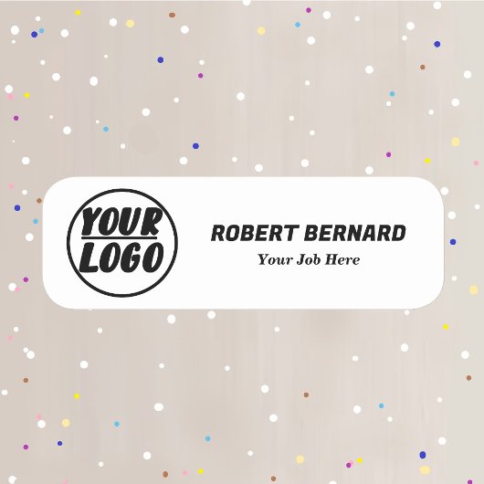 aangepast bedrijf logo & titel Modern wit Naamplaatje