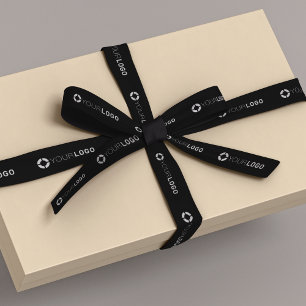Aangepast bedrijf met logo en zakelijke cadeaus zw satijnen lint