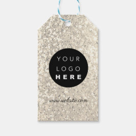 Aangepast bedrijf - Productbeschrijving Glitter Cadeaulabel