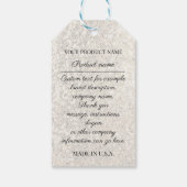 Aangepast bedrijf - Productbeschrijving Glitter Cadeaulabel (Achterkant)