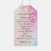 Aangepast bedrijf - Productbeschrijving roze Cadeaulabel (Achterkant)