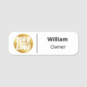 aangepast bedrijf professionele logo wit naamplaatje (Voorkant)