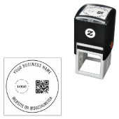 Aangepast bedrijf - QR-code en tekst modern Zelfinktende Stempel (In situ)