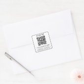 Aangepast Bedrijf QR Code Info Wit Eenvoudig Vierkante Sticker (Envelop)