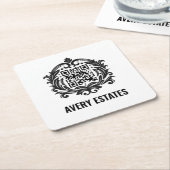 Aangepast bedrijf | QR-code Kartonnen Onderzetters (Schuin)