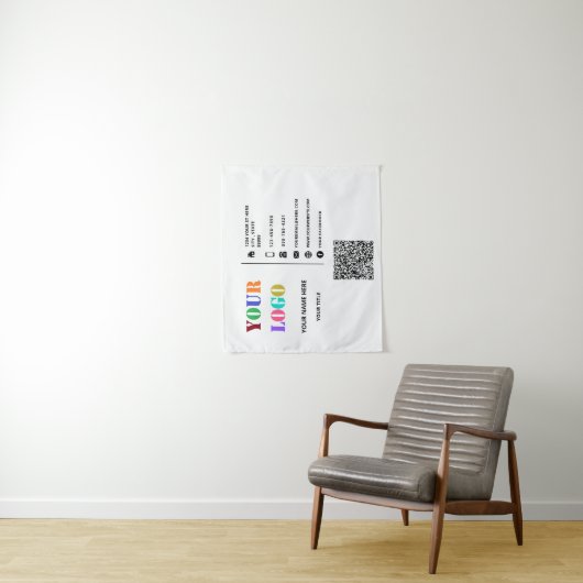 Aangepast Bedrijf Uw Bedrijf Promotionele Tapestry Wandkleed (In situ)