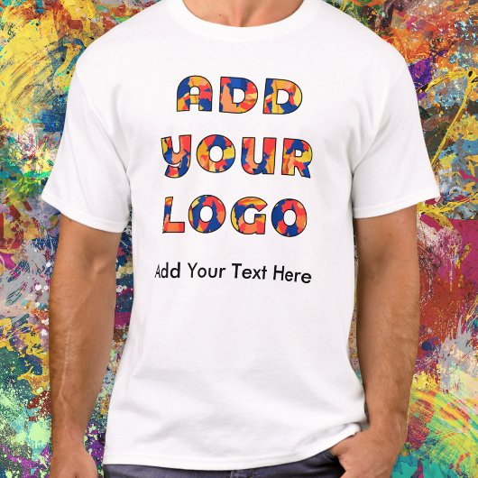 Aangepast bedrijf voeg logo en tekst toe gepersona t-shirt