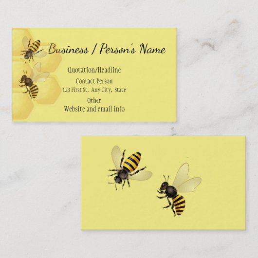 Aangepast bedrijf voor honingbijen visitekaartje (Voorkant / Achterkant)