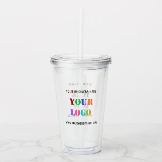 Aangepast bedrijf voor Logo en tekstpromotie Acryl Drinkbeker (Voorkant)