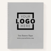 Aangepast bedrijf voor Logo, promotioneel grijs Notitieboek (Voorkant)